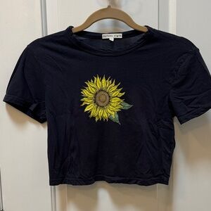 Future State Black Sunflower Crop Tee